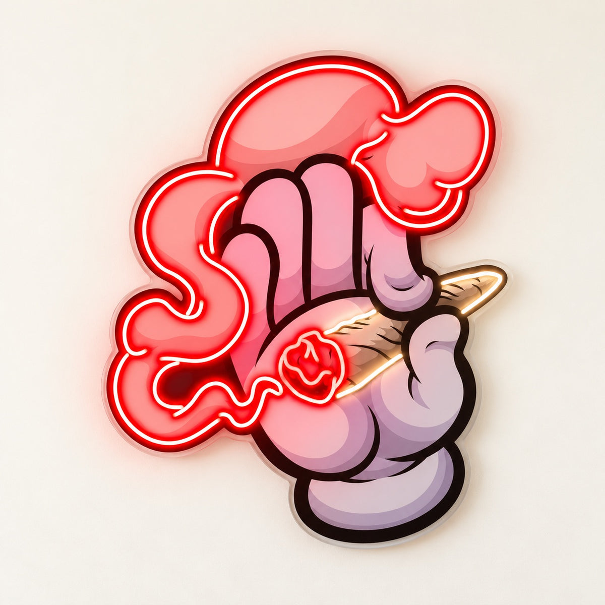 Cartoon Hand Holding Joint LED Neon Sign – Shineneon