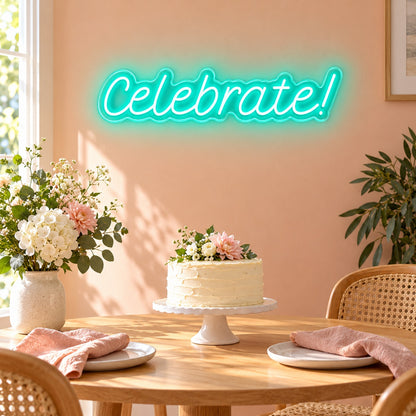 Celebrate! LED Neon Sign - lifestyle view