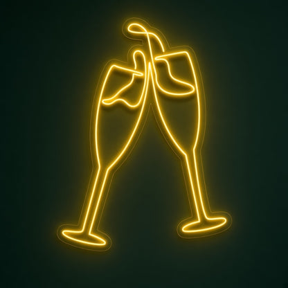 Champagne Glasses Toast Bar Decor LED Neon Sign - product hero