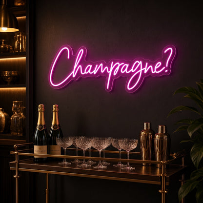 Champagne LED Neon Sign - advertising view