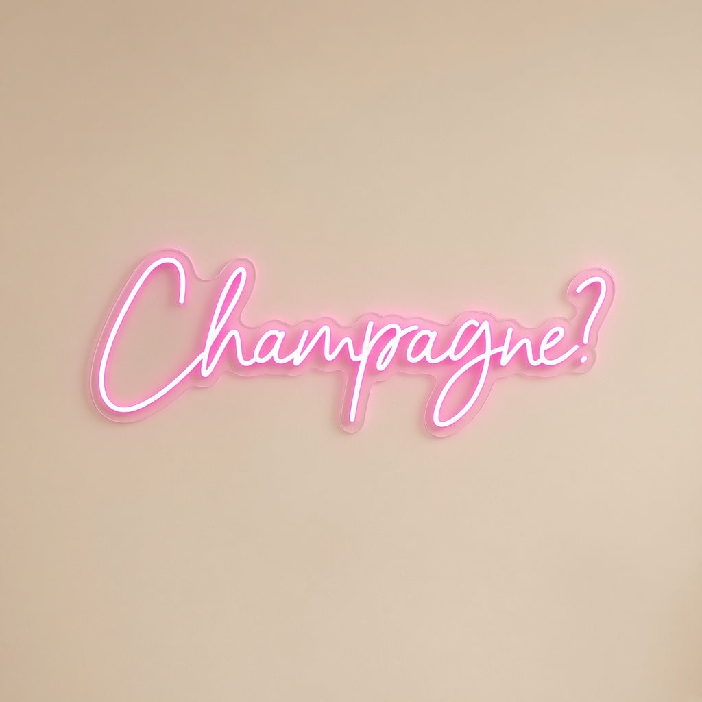 Champagne LED Neon Sign - natural light view