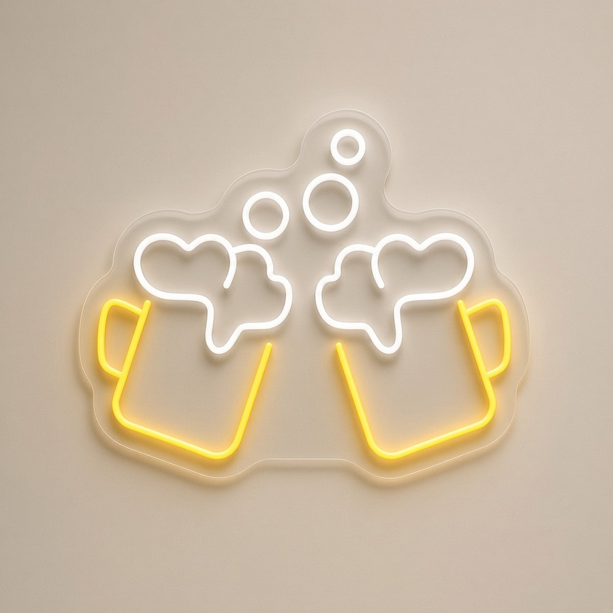 Cheers Beer Mugs Bar Pub Wall Decor LED Neon Sign - natural light view