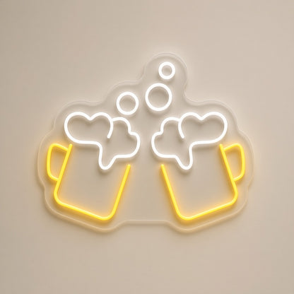 Cheers Beer Mugs Bar Pub Wall Decor LED Neon Sign - natural light view