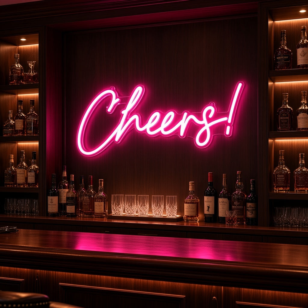 Cheers LED Neon Sign - advertising view