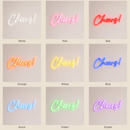 Cheers LED Neon Sign - nine-color grid