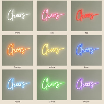 Cheers Wedding Decor LED Neon Sign - nine-color grid