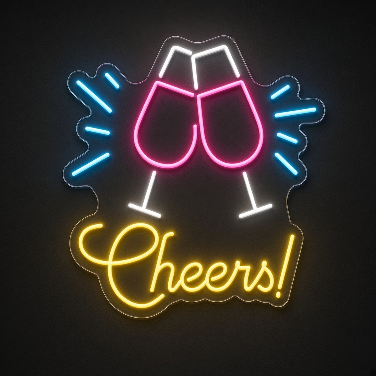 Cheers Toasting Glasses Sparkles for Party LED Neon Sign - product hero