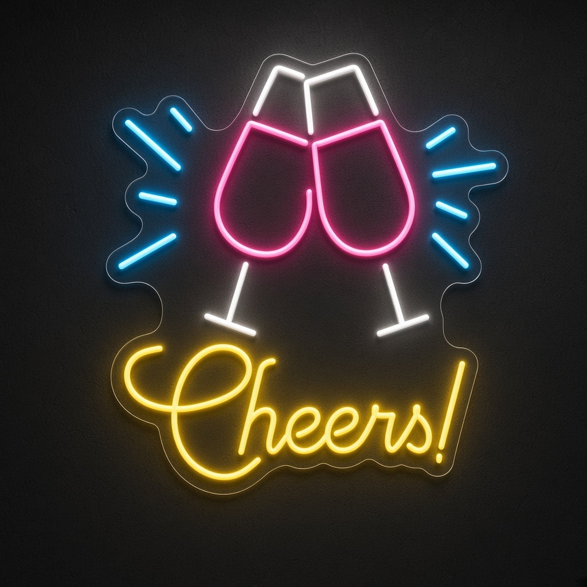Cheers Wine Glasses for Wine Bar Wall LED Neon Sign - product hero