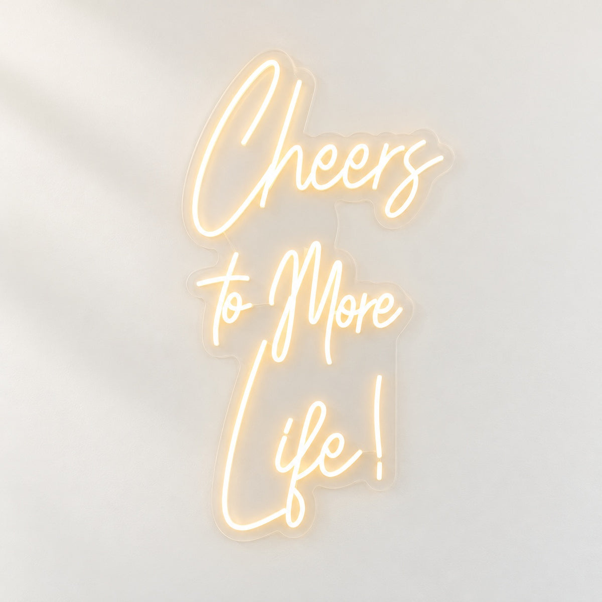 Cheers To More Life LED Neon Sign - natural light view