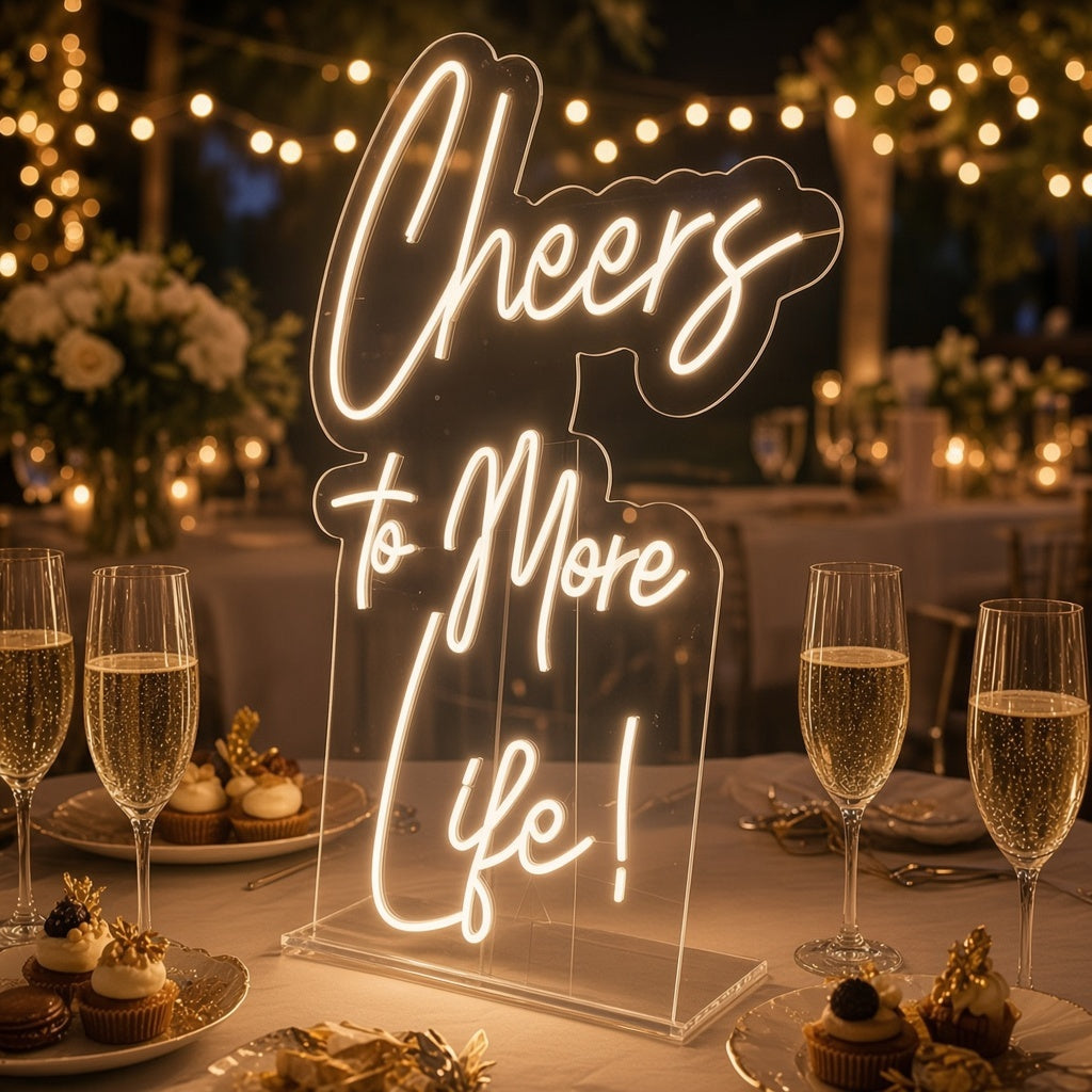 Cheers To More Life! LED Neon Sign - advertising view