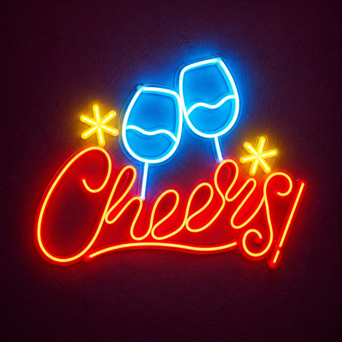 Cheers! Wine Glasses LED Neon Sign - product hero