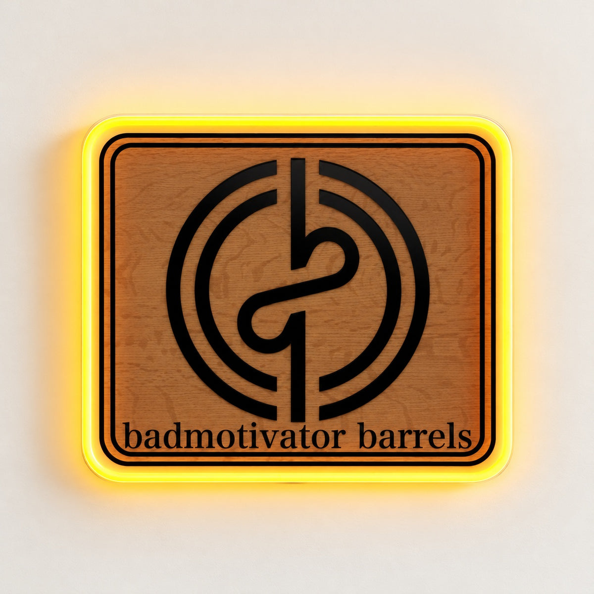 Circular Monogram Emblem LED Neon Sign - natural light view