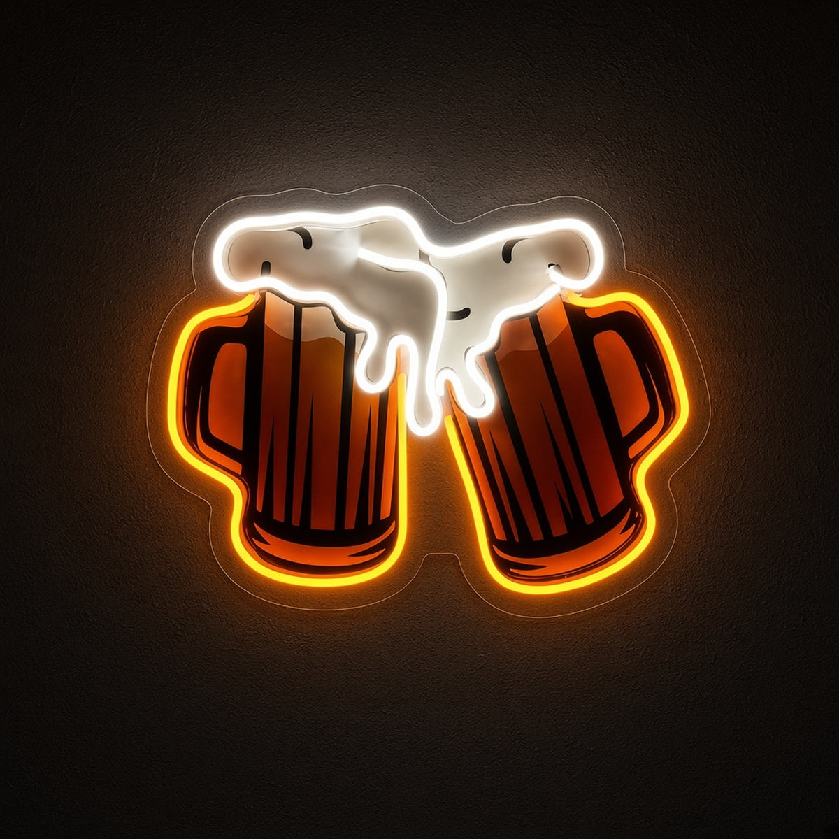 Clinking Beer Mugs UV Print Foam Light for Home Bar LED Neon Sign - product hero