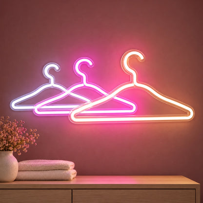 Clothes Hangers LED Neon Sign - advertising view