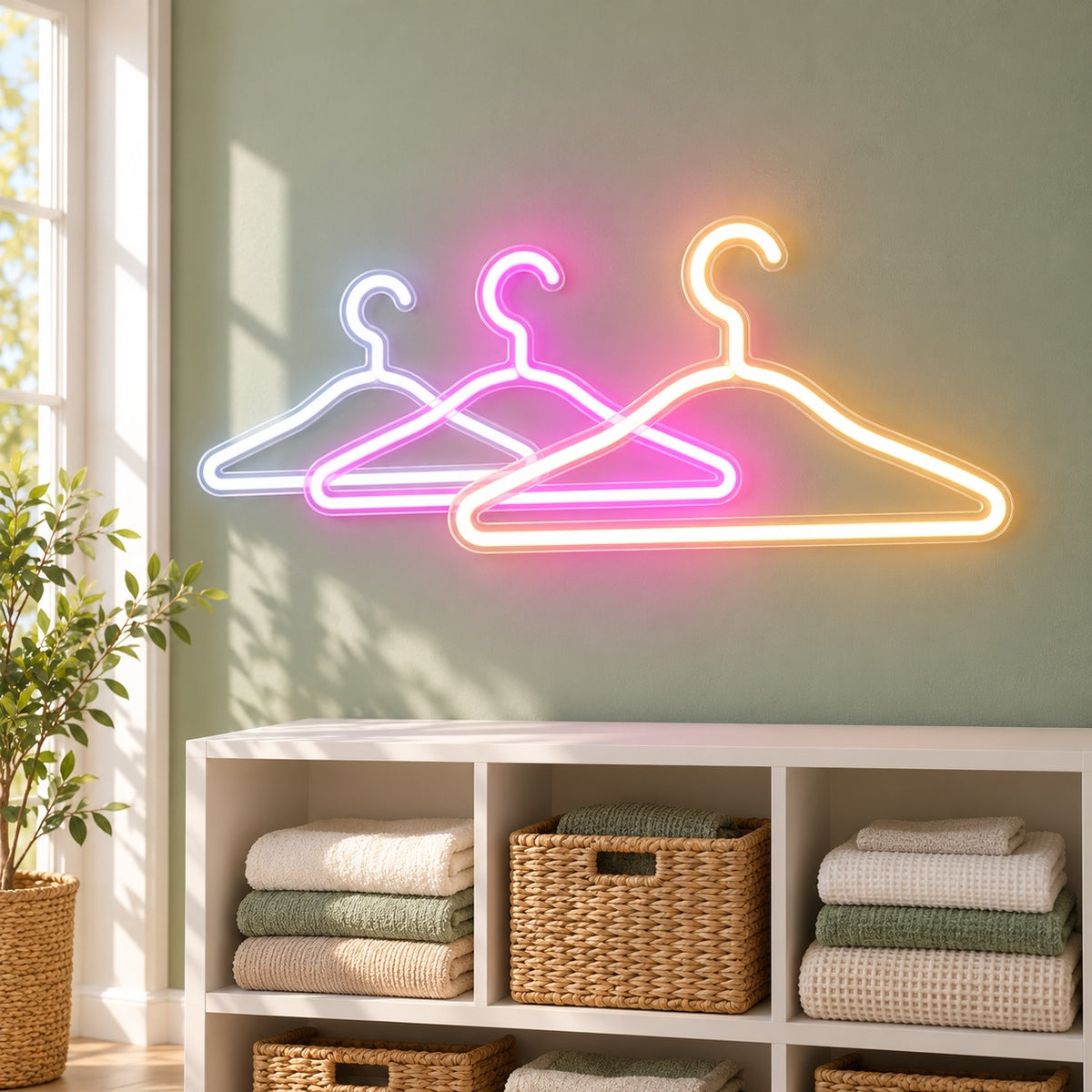 Clothes Hangers LED Neon Sign - lifestyle view