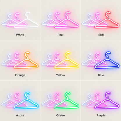 Clothes Hangers LED Neon Sign - nine-color grid