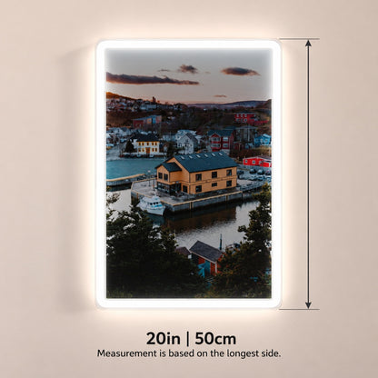 Coastal Harbor Scene LED Neon Sign - size guide