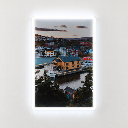 Coastal Harbor Scene LED Neon Sign - natural light view