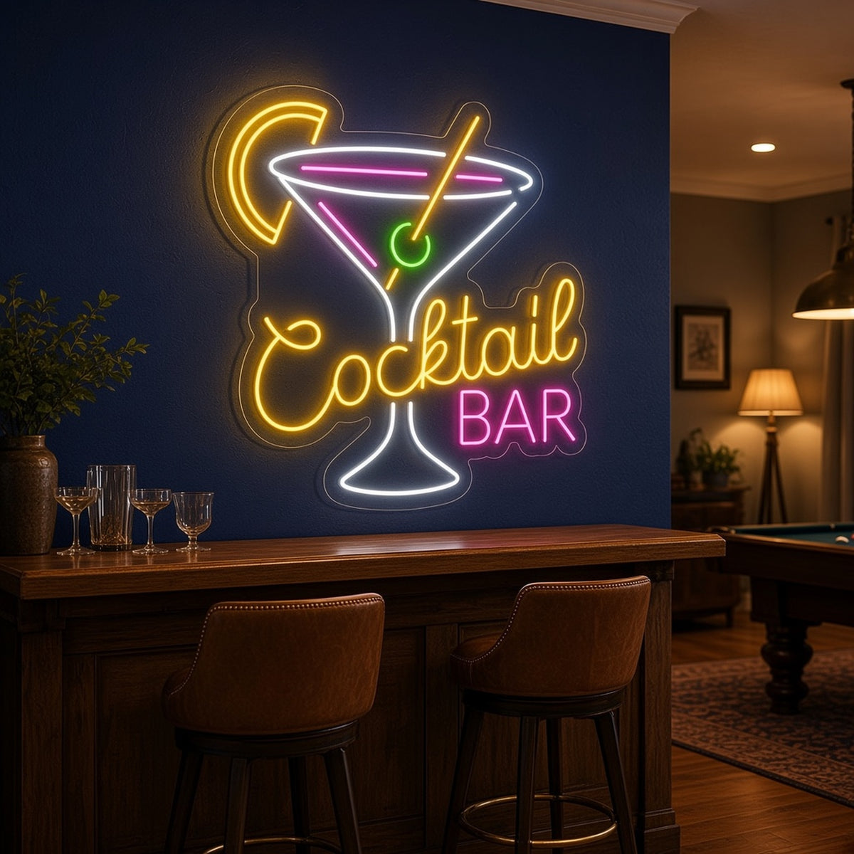 Cocktail Bar LED Neon Sign - lifestyle view