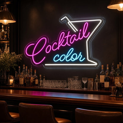 Cocktail Color LED Neon Sign - advertising view