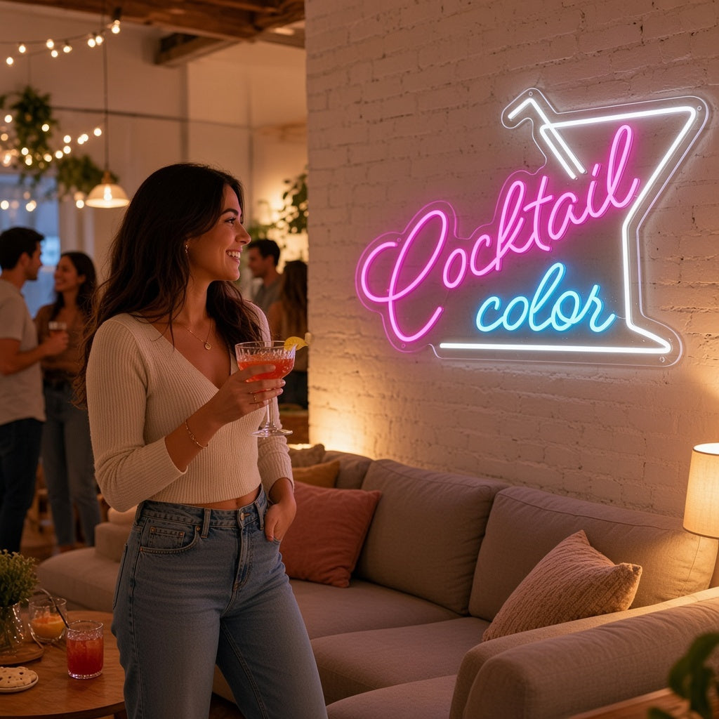 Cocktail Color LED Neon Sign - lifestyle view