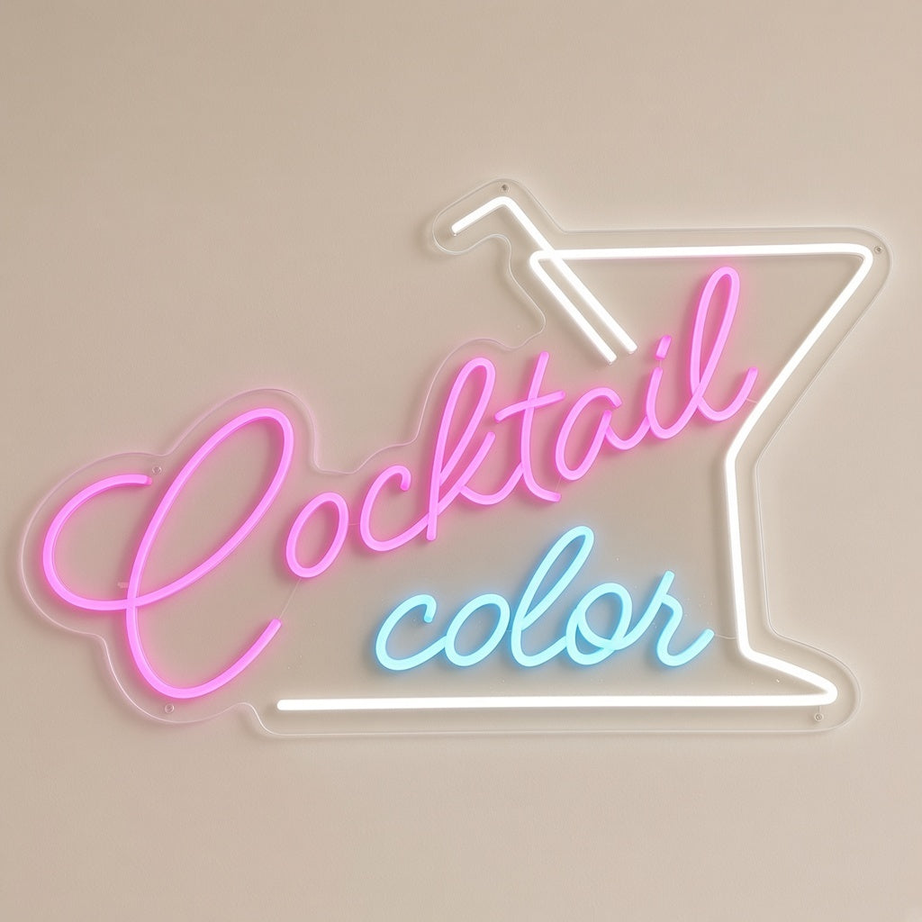 Cocktail Color LED Neon Sign - natural light view