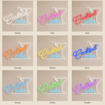 Cocktail Color LED Neon Sign - nine-color grid