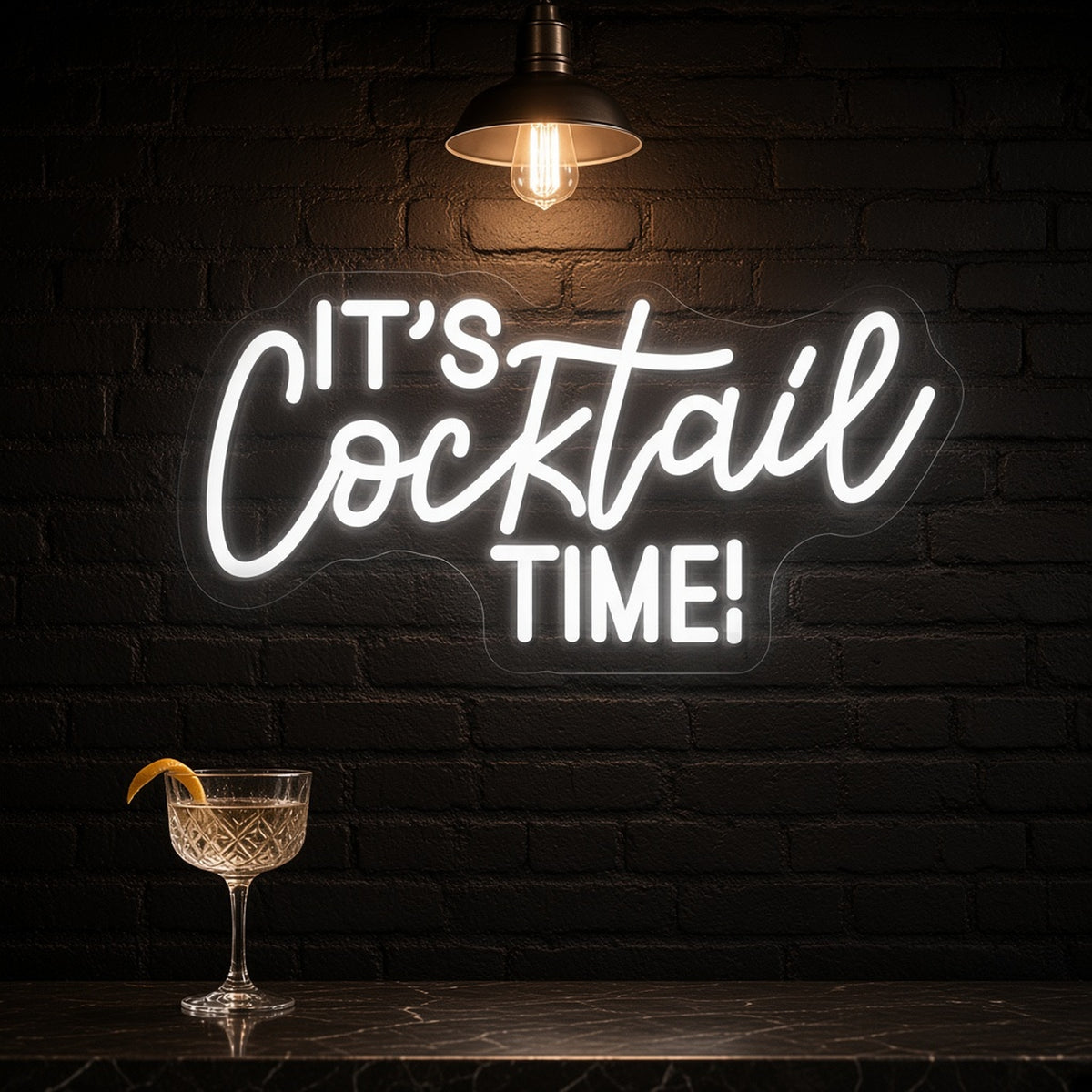 Cocktail Time LED Neon Sign - advertising view