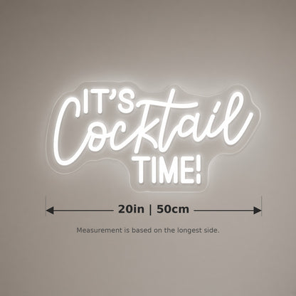 Cocktail Time LED Neon Sign - size guide