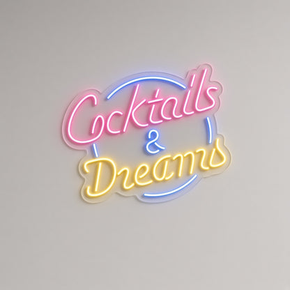 Cocktails & Dreams LED Neon Sign - natural light view