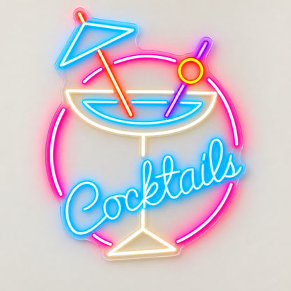 Cocktails LED Neon Sign - natural light view