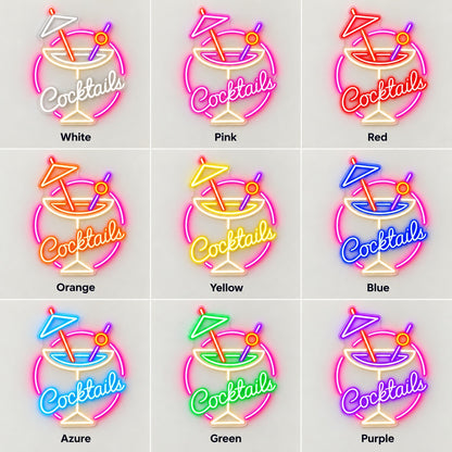 Cocktails LED Neon Sign - nine-color grid