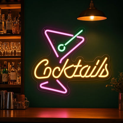 Cocktails Cocktail Bar Decor LED Neon Sign - advertising view