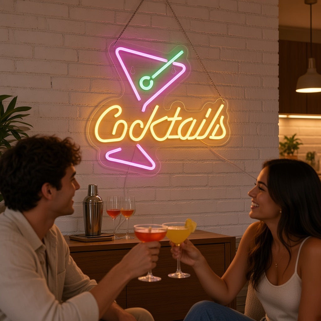 Cocktails Cocktail Bar Decor LED Neon Sign - lifestyle view