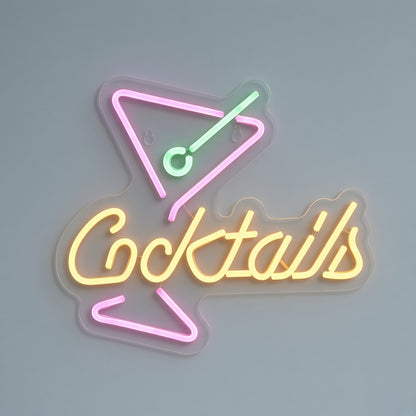 Cocktails Cocktail Bar Decor LED Neon Sign - natural light view