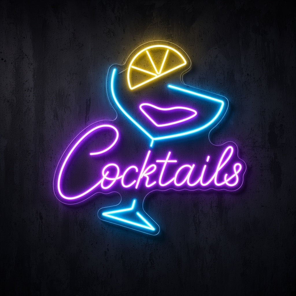 Cocktails Home Bar Decor LED Neon Sign - product hero