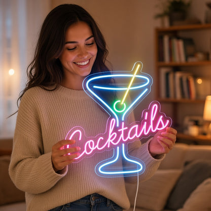 Cocktails Living Room Decor LED Neon Sign - lifestyle view