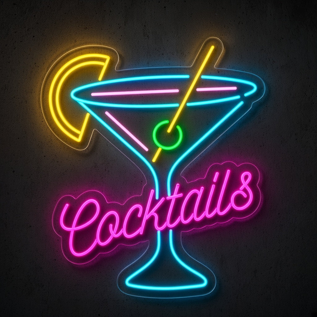 Cocktails Man Cave Decor LED Neon Sign - product hero
