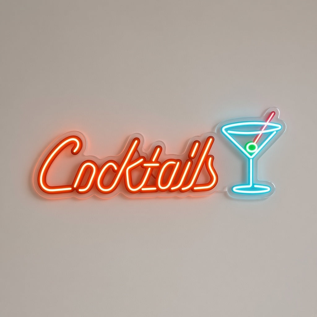 Cocktails Restaurant Decor LED Neon Sign - natural light view