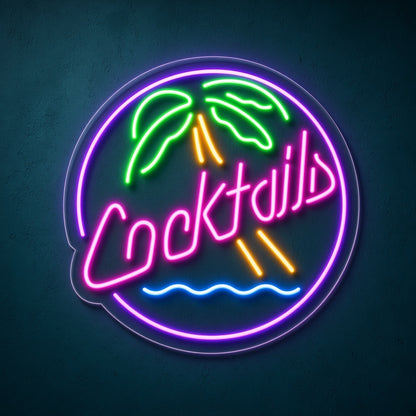 Cocktails Tiki Bar Decor LED Neon Sign - product hero