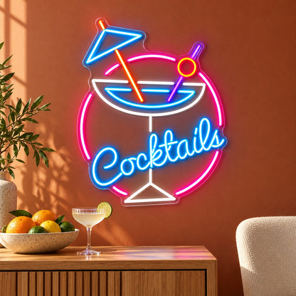 Cocktails LED Neon Sign - lifestyle view