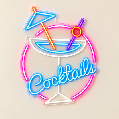 Cocktails LED Neon Sign - natural light view
