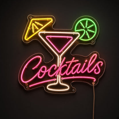 Cocktails Martini Umbrella for Home Bar Wall LED Neon Sign - product hero