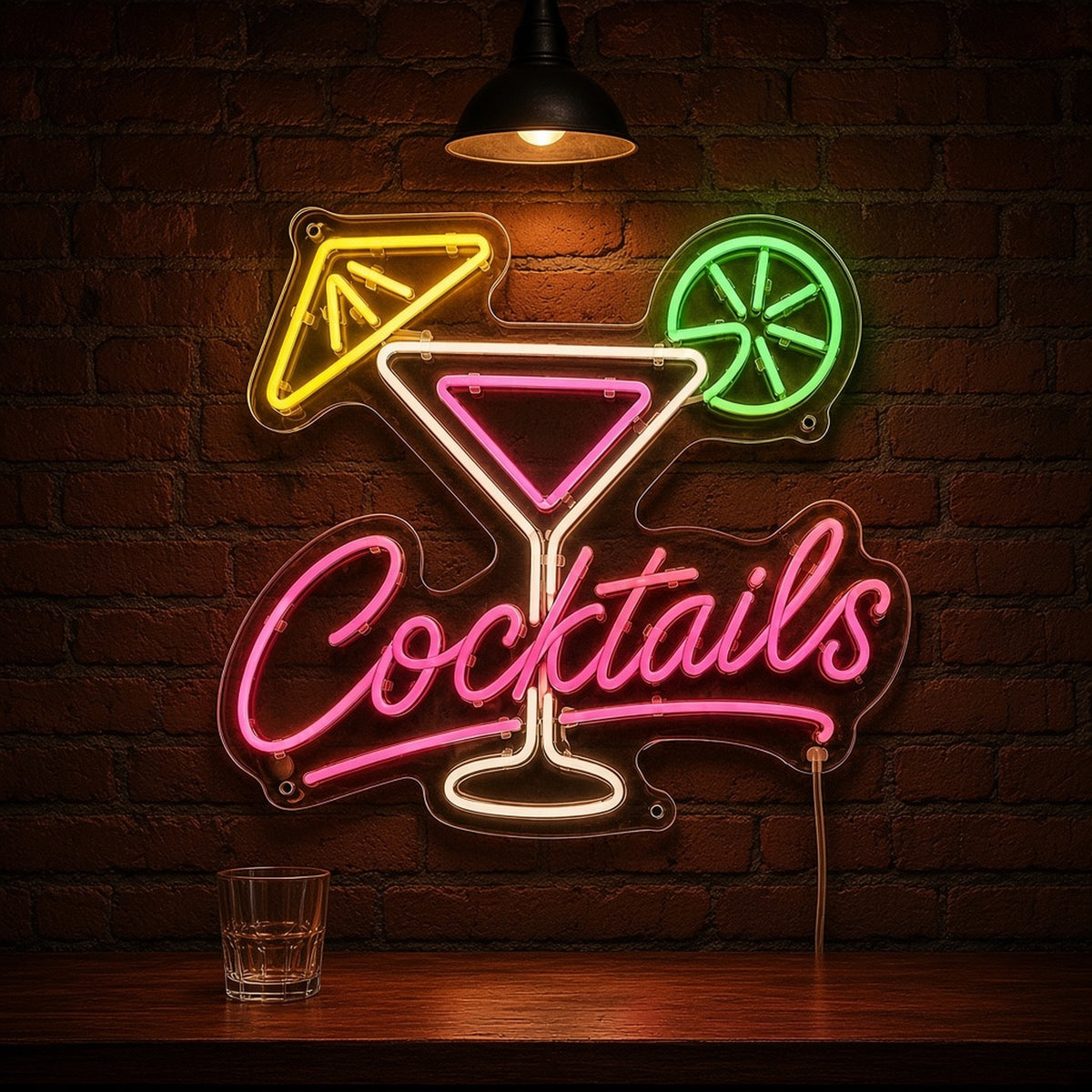 Cocktails Martini Umbrella for Home Bar Wall LED Neon Sign - advertising view