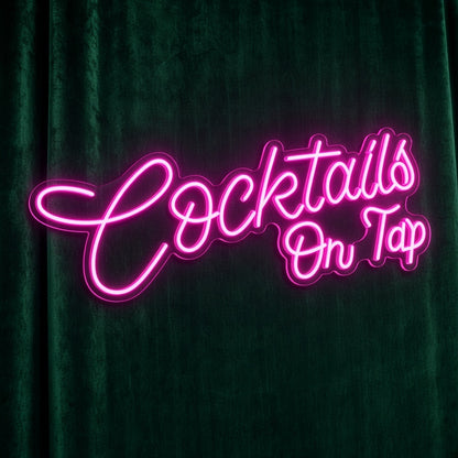 Cocktails On Tap LED Neon Sign - product hero