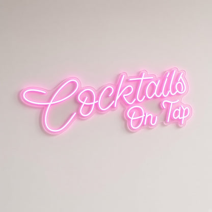 Cocktails On Tap LED Neon Sign - natural light view