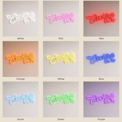 Cocktails On Tap LED Neon Sign - nine-color grid