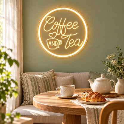Coffee And Tea LED Neon Sign - lifestyle view
