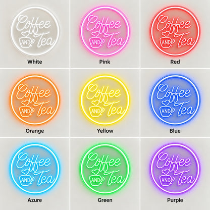 Coffee And Tea LED Neon Sign - nine-color grid