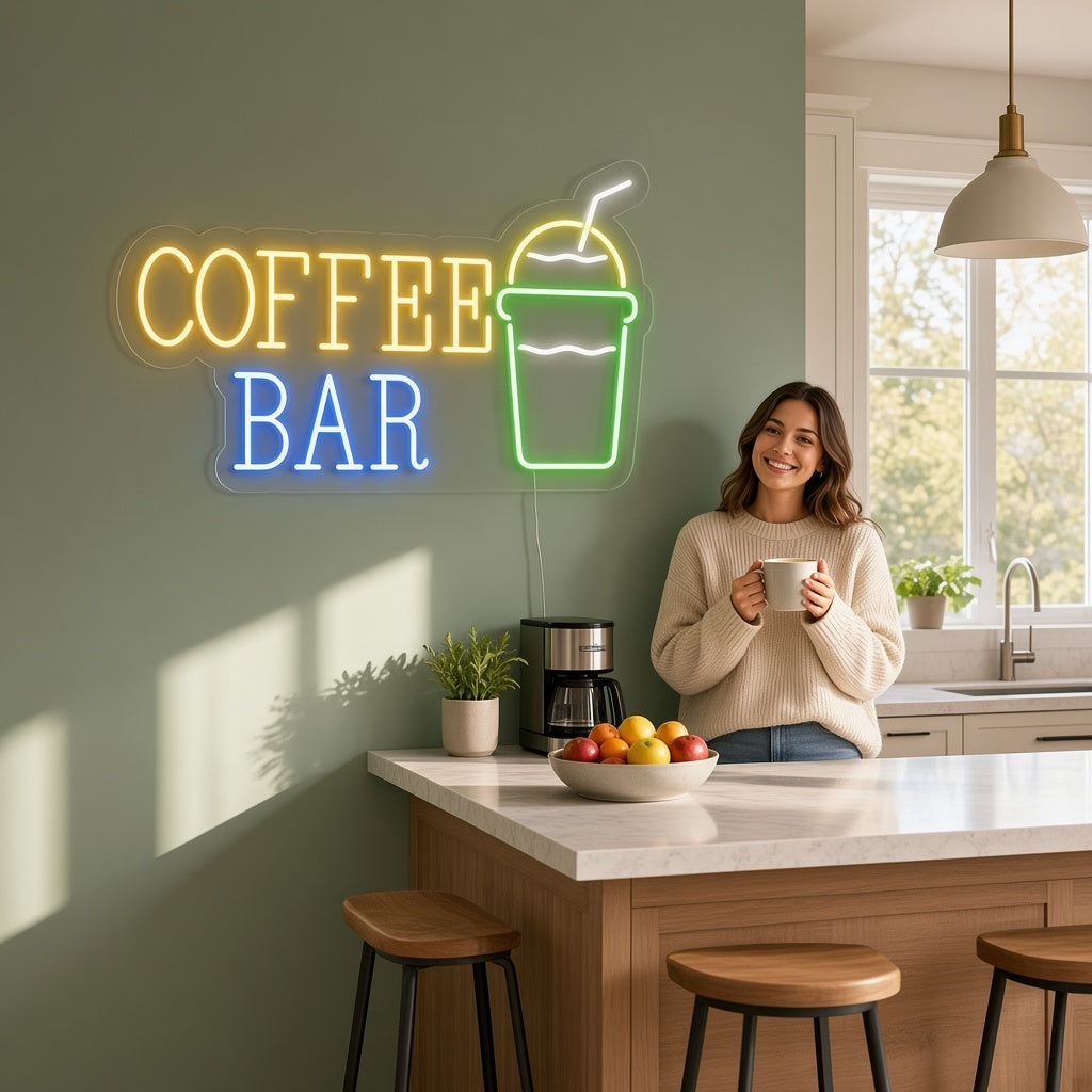 Coffee Bar LED Neon Sign - lifestyle view